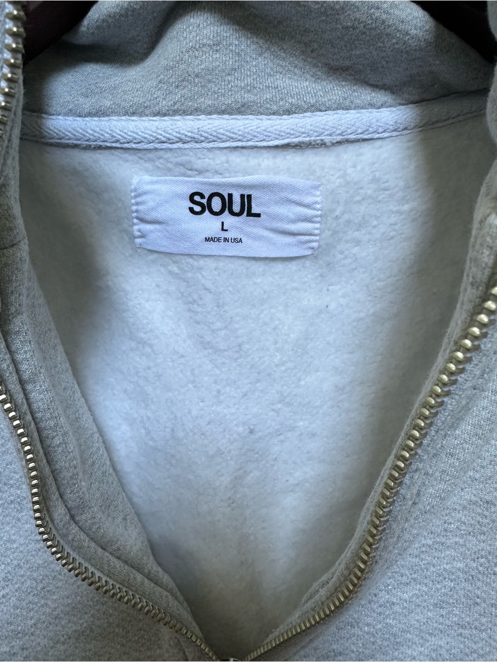 soulcycle Light Grey Half-Zip Sweatshirt with SOUL Logo size large - Picture 2 of 10